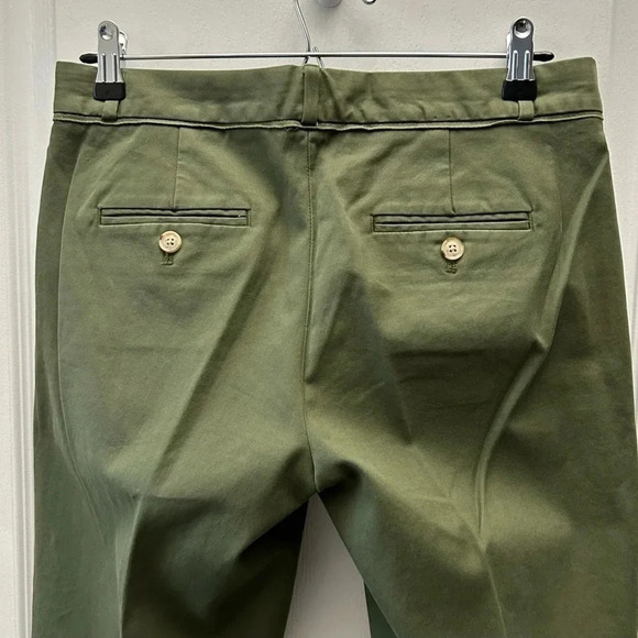 Banana Republic Avery Pant  Straight Leg Ankle Tie Cropped Chino Green 0 Short - Picture 8 of 16